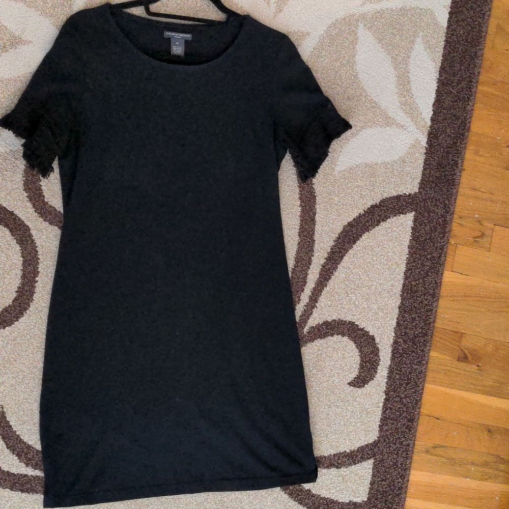Black cotton mini dress